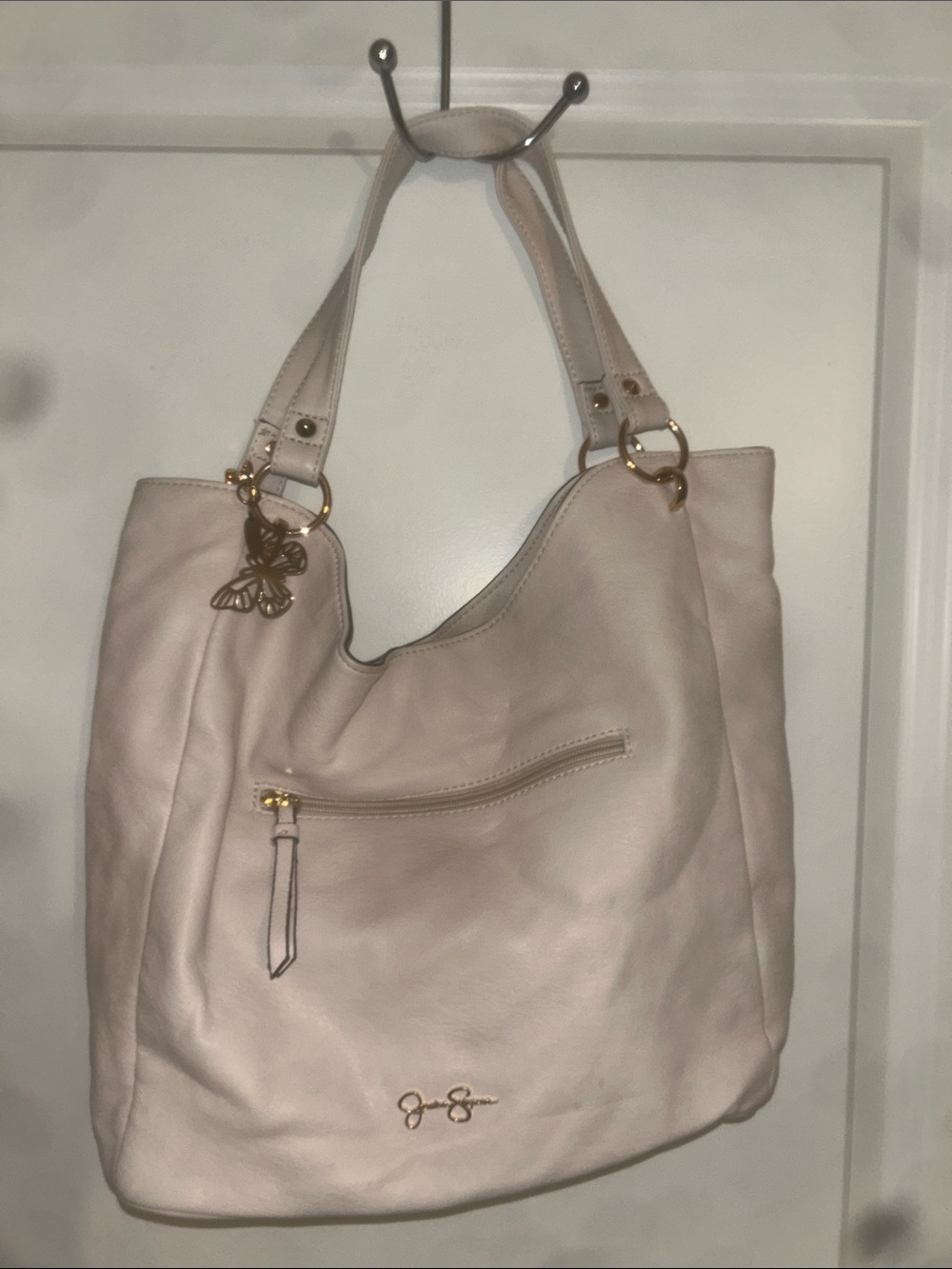 Jessica Simpson Blush Pink Shoulder Tote with Gold Accents